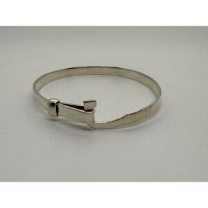 Vintage Mexican Sterling Silver Handmade Hinged Bangle, Stamped 925 CA Rare